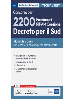 cover image of Concorso per 2200 Funzionari RIPAM Coesione--Decreto per il Sud